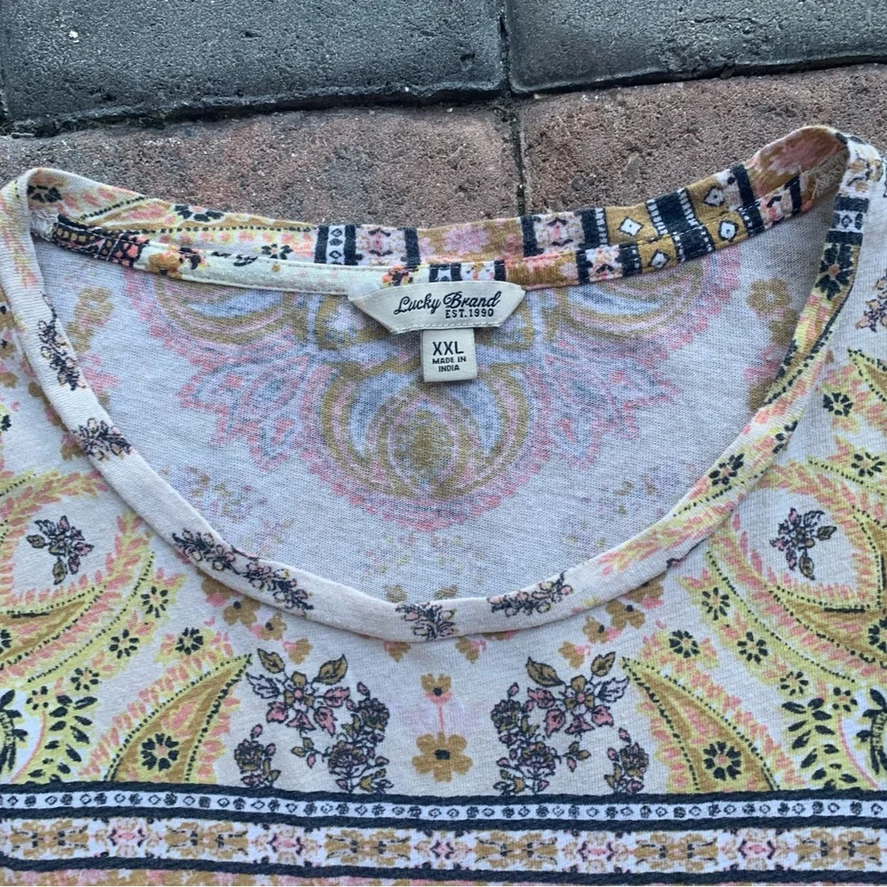 Lucky Brand Bohemian Paisley Print Top